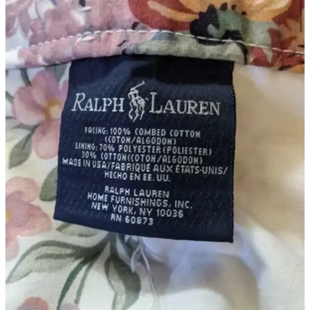 Ralph Lauren Allison Floral Pair Panels Cotton Rod Curtains 84